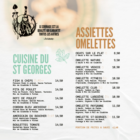 Menu sur place au St GEORGES P5