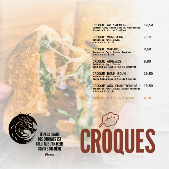 Menu sur place au St GEORGES P8