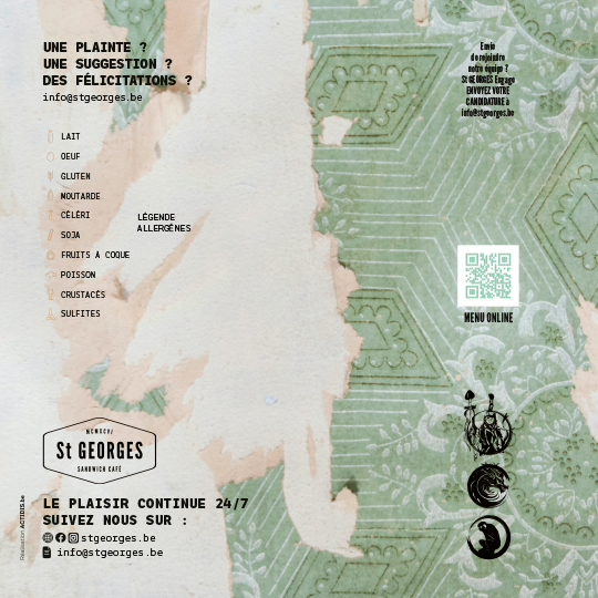 Menu sur place au St GEORGES P15